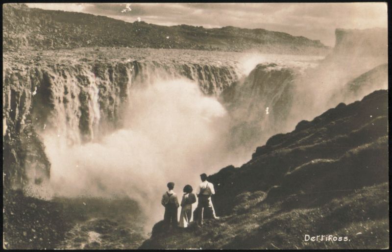 Dettifoss Waterfall with Observers Iceland