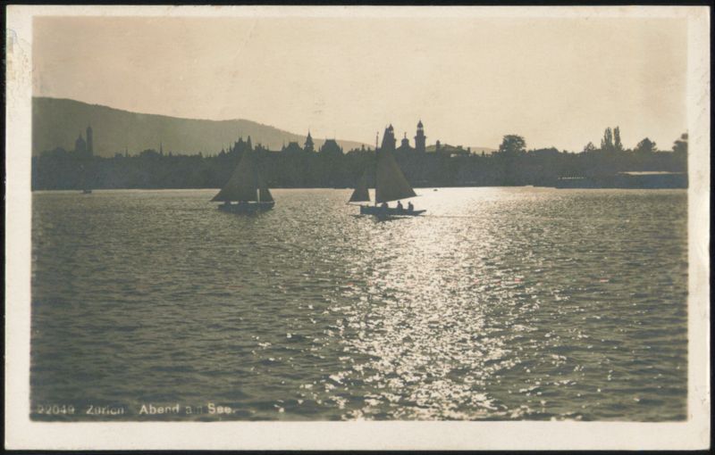 Sailboats on Lake Zurich at Evening Zürich Switzerland