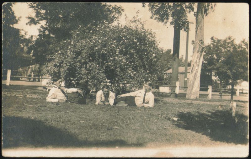 Four Young Men Relaxing Outdoors