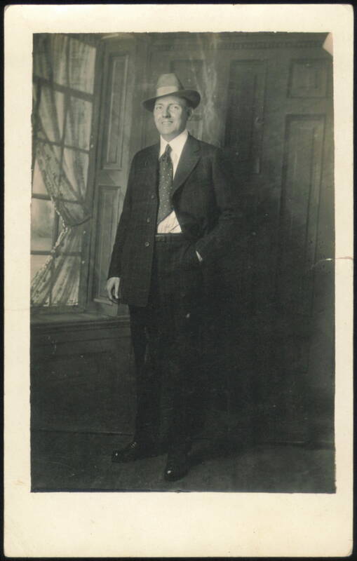 Man in Suit and Hat, Studio Portrait Men