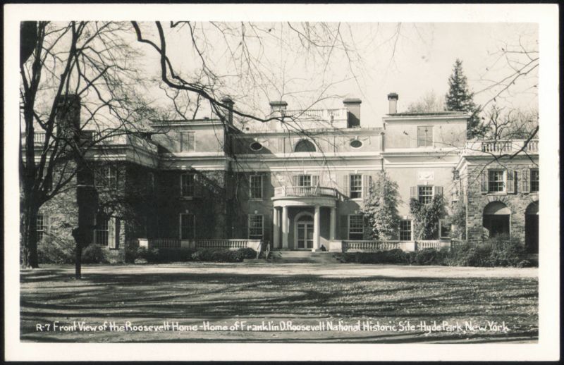 Front View of The Roosevelt Home, Franklin D. Roosevelt National Historic Site Hyde Park New York