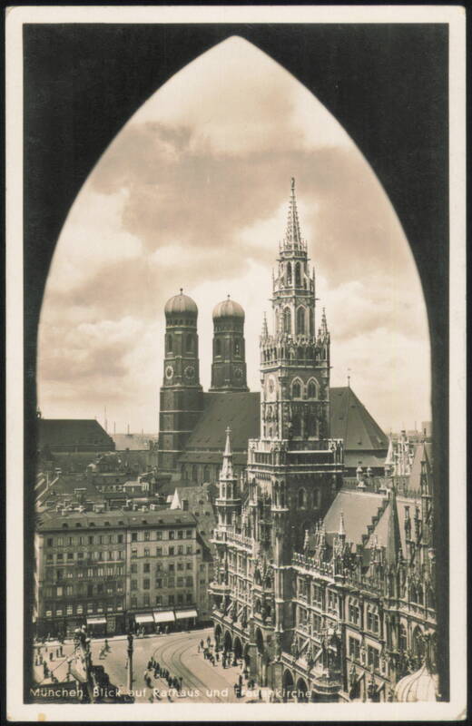 View of New Town Hall & Frauenkirche Munich Germany