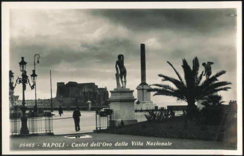 Castel dell'Ovo dalla Villa Nazionale Napoli Italy