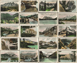 Set of 20: Tinted Real Photo Canada Views Alberta & British Columbia Postcard