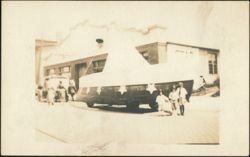 Parade Float Shaped Like a Boat with Stars Postcard