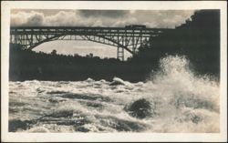 Niagara Gorge Whirlpool Rapids Bridge Train Postcard