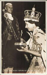 Queen Elizabeth II Returning to Palace, Coronation 1953 Postcard