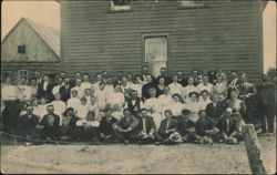 Large Group Portrait, Men, Women & Children Postcard