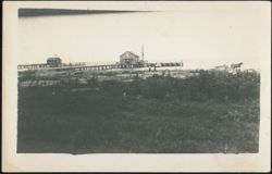 Buildings on Piers, Horse-Drawn Cart by Water Postcard