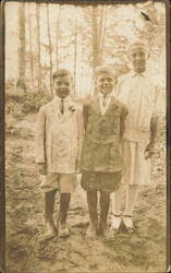 Three Children, Two Boys & Girl, Bill Postcard