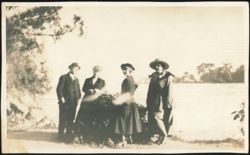 Group Portrait, 2 Men & 2 Women, About 1917 Postcard