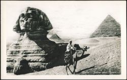 Great Sphinx, Camel Rider & Pyramids Postcard