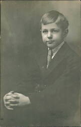 Young Boy in Suit & Tie, Studio Portrait Postcard