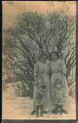 Helen, Wilma, and Two Boys in Snow Postcard