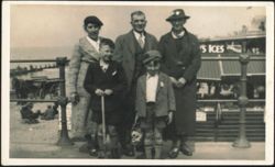 Family Group on Seaside Promenade, Ice Cream Stand Postcard