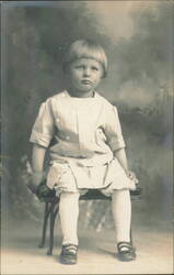 Young Child Portrait, Serious Expression Postcard