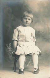 Child with Bob Haircut Studio Portrait Postcard