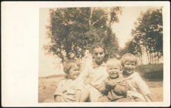 Four Children Outdoors Postcard