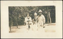 Group of Five Young People in Woods, Sailor Attire Postcard