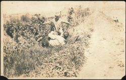 Children Playing Outdoors by Dirt Path Postcard