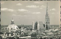 Vienna City View from Hochhaus with St. Stephen's Cathedral Postcard