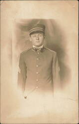 Sergeant, Young Man in Military Uniform Portrait Postcard