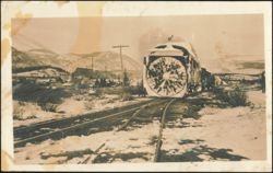 Rotary Snowplow Train in Snowy Mountains Postcard