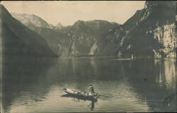 Königssee from Malerwinkel with Rowboat Postcard