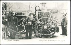 Berliner Feuerwehr Steam Pumper Preparation Postcard