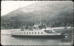 M. V. Anscomb Ferry on Kootenay Lake Postcard