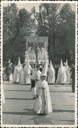 Holy Week Procession, Nazarenos with Paso Postcard