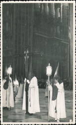 Holy Week Procession, Nazarenos with Cross & Lanterns Postcard