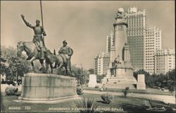 Monument to Cervantes and Edificio España Postcard