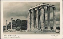 Temple of Olympian Zeus with Acropolis Postcard
