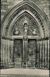 Marburg Lahn Elisabethkirche Portal Postcard