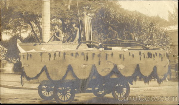 Hawaiian Outrigger Canoe Float Parade Honolulu