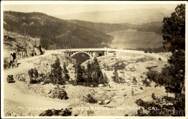 Donner Lake And Bridge Truckee California