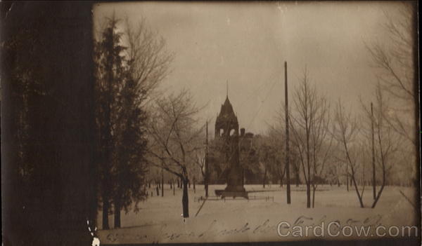 Snow covering a park New Ulm Minnesota