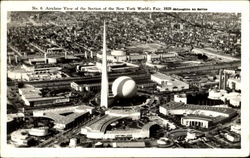 Airplane View Of The Section Of The New York World's Fair 1939 Postcard