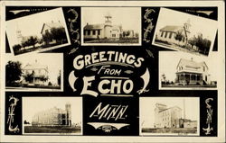 Greetings From Echo Multi View Postcard