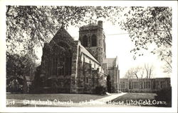 St. Michael's Church And Parish House Litchfield, CT Postcard Postcard
