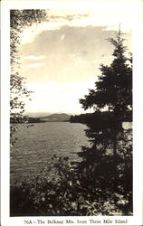 The Belknap Mts, Three Mile Island Lake Winnipesaukee, NH Postcard Postcard