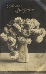 A Happy Birthday Flowers in Vase Postcard Postcard
