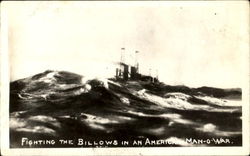 Fighting The Billows In An American Man-O-War Postcard