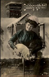 Hungarian Boldogujevet! Postcard