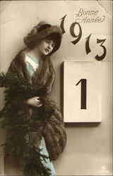Bonne Annee 1913 Postcard