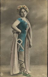 Dancer, Tinted Postcard
