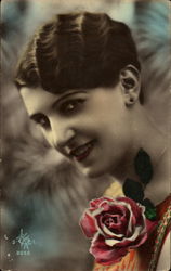 Hand Tinted Color Art Deco Postcard