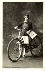 Studio Girl with Bicycle Postcard