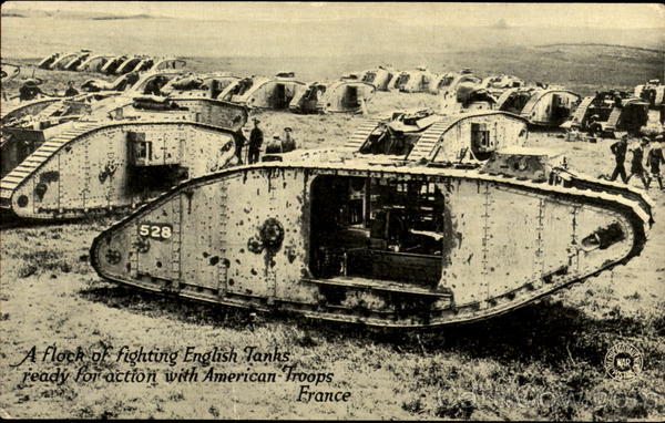 A Flock Of Fighting English Tanks World War I